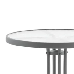 Flash Furniture Bellamy 23.75'' Silver Round Tempered Glass Metal Table -Flash Furniture Shop GUEST 7be3e641 c2c2 464e 954f 13ec3f55c21f