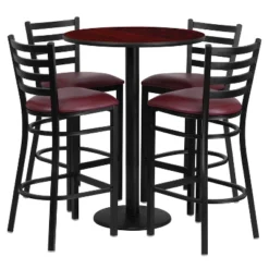 Flash Furniture 30'' Round Laminate Table Set With Round Base And 4 Ladder Back Metal Barstools -Flash Furniture Shop GUEST 7c1aa09d de23 4875 bf30 ab347edc62b8