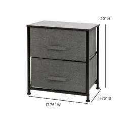 Flash Furniture 2 Drawer Wood Top Nightstand Storage Organizer With Cast Iron Frame And Dark Easy Pull Fabric Drawers -Flash Furniture Shop GUEST 7c3e03c1 ff90 42fd 9508 5cbf9e54b233