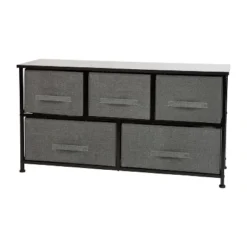 Flash Furniture 5 Drawer Wood Top Cast Iron Frame Storage Dresser With Easy Pull Fabric Drawers -Flash Furniture Shop GUEST 7cad3efd 8586 46b5 bb1c 15c3cc400166
