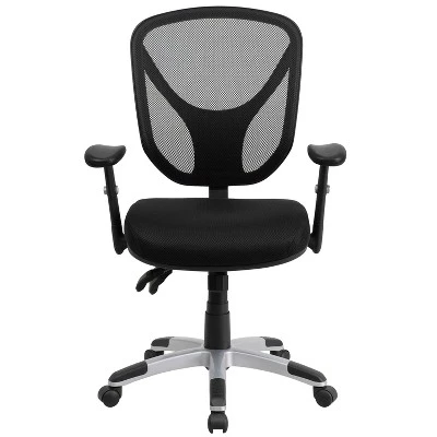 Flash Furniture Mid-Back Black Mesh Multifunction Swivel Ergonomic Task Office Chair With Adjustable Arms 8 Flash Furniture Mid-Back Black Mesh Multifunction Swivel Ergonomic Task Office Chair With Adjustable Arms - Image 8