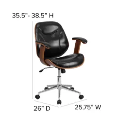 Flash Furniture Tansia Mid-Back Black LeatherSoft Executive Ergonomic Wood Swivel Office Chair With Arms -Flash Furniture Shop GUEST 7f70b893 973f 4b69 8944 1b470aa1681d