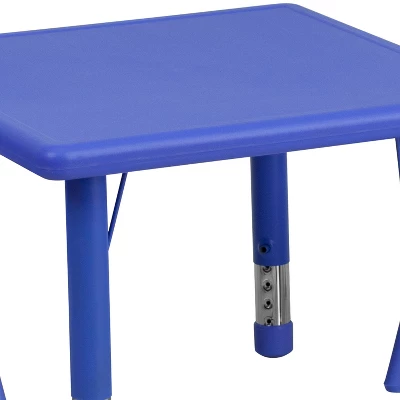Flash Furniture 24" Square Plastic Height Adjustable Activity Table Set With 2 Chairs 4 Flash Furniture 24" Square Plastic Height Adjustable Activity Table Set With 2 Chairs - Image 4