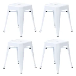 Flash Furniture 18" Table Height Stool, Stackable Backless Metal Indoor Dining Stool, Commercial Grade Restaurant Stool - Set Of 4 -Flash Furniture Shop GUEST 81790acc 5aaa 4e18 9fba 2dc872963757