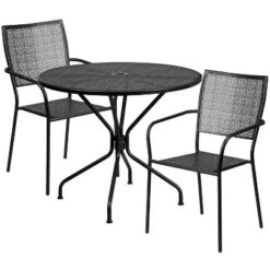 Flash Furniture Oia Commercial Grade 35.25" Round Indoor-Outdoor Steel Patio Table Set With 2 Square Back Chairs 9 Flash Furniture Oia Commercial Grade 35.25" Round Indoor-Outdoor Steel Patio Table Set With 2 Square Back Chairs -Flash Furniture Shop GUEST 81f27335 393d 49ed b952 957af0e1464d