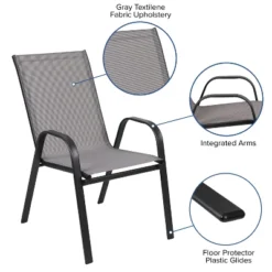 Flash Furniture 5 Piece Outdoor Patio Dining Set - Tempered Glass Patio Table, 4 Flex Comfort Stack Chairs -Flash Furniture Shop GUEST 8250d75c e180 4966 8edf 3c382d1f38d2