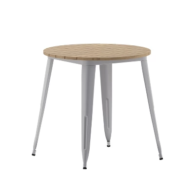 Flash Furniture Declan Commercial Grade Indoor/Outdoor Dining Table, 30" Round All Weather Poly Resin Top With Steel Base 10 Flash Furniture Declan Commercial Grade Indoor/Outdoor Dining Table, 30" Round All Weather Poly Resin Top With Steel Base - Image 10