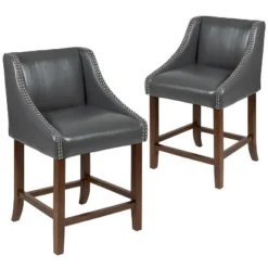 Flash Furniture Carmel Series 24" High Transitional Wood Counter Height Stool With Accent Nail Trim, Set Of 2 -Flash Furniture Shop GUEST 8446b4ff ff96 4c3b a286 e5ef0ceff2d2