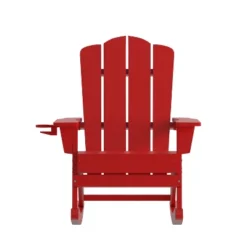 Flash Furniture Newport HDPE Adirondack Chair With Cup Holder And Pull Out Ottoman, All-Weather HDPE Indoor/Outdoor Chair -Flash Furniture Shop GUEST 8449a29f 0e06 486e bcae b0a34d7a395e