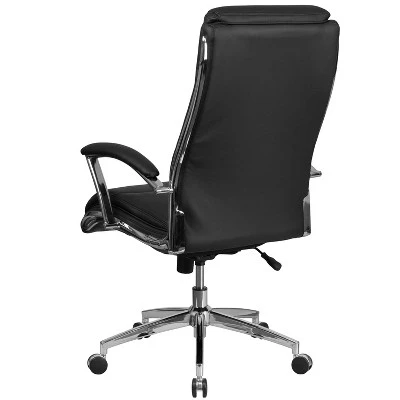 Flash Furniture High Back Designer Smooth Upholstered Executive Swivel Office Chair With Chrome Base And Arms 2 Flash Furniture High Back Designer Smooth Upholstered Executive Swivel Office Chair With Chrome Base And Arms - Image 2