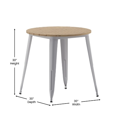 Flash Furniture Declan Commercial Grade Indoor/Outdoor Dining Table, 30" Round All Weather Poly Resin Top With Steel Base 5 Flash Furniture Declan Commercial Grade Indoor/Outdoor Dining Table, 30" Round All Weather Poly Resin Top With Steel Base - Image 5