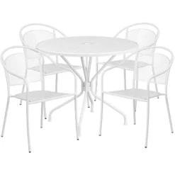 Flash Furniture Oia Commercial Grade 35.25" Round Indoor-Outdoor Steel Patio Table Set With 4 Round Back Chairs 23 Flash Furniture Oia Commercial Grade 35.25" Round Indoor-Outdoor Steel Patio Table Set With 4 Round Back Chairs -Flash Furniture Shop GUEST 86a9de90 80ef 45f8 b756 7b258625cc12