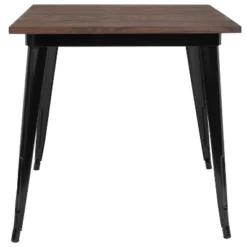 Flash Furniture 31.5" Square Black Metal Indoor Table With Walnut Rustic Wood Top -Flash Furniture Shop GUEST 8714a9c1 2ecb 4051 8726 b58868d61dd7