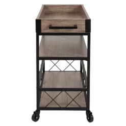 Flash Furniture Buckhead Distressed Light Oak Wood And Iron Kitchen Serving And Bar Cart With Wine Glass Holders -Flash Furniture Shop GUEST 87ab3f22 dac1 40c0 965f 870a5df3bb5a