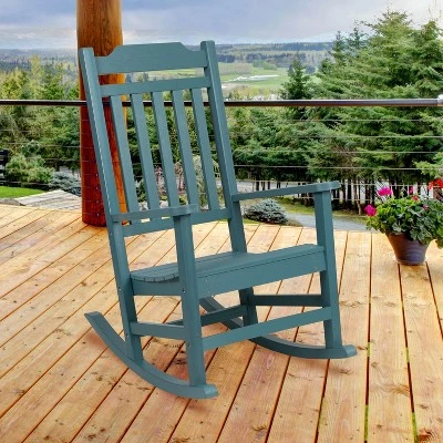 Flash Furniture Winston All-Weather Poly Resin Wood Rocking Chair 1 Flash Furniture Winston All-Weather Poly Resin Wood Rocking Chair