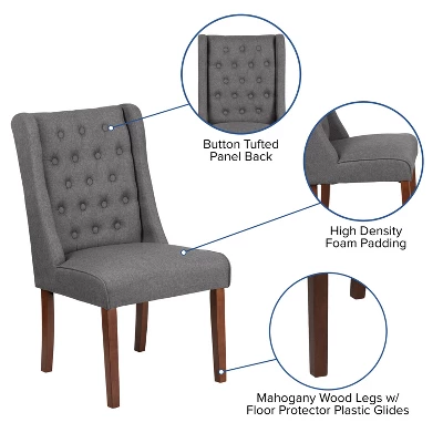 Flash Furniture HERCULES Preston Series Tufted Parsons Chair With Side Panel Detail 2 Flash Furniture HERCULES Preston Series Tufted Parsons Chair With Side Panel Detail - Image 2