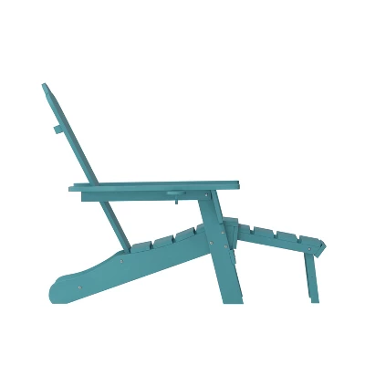 Flash Furniture Newport HDPE Adirondack Chair With Cup Holder And Pull Out Ottoman, All-Weather HDPE Indoor/Outdoor Lounge Chair 9 Flash Furniture Newport HDPE Adirondack Chair With Cup Holder And Pull Out Ottoman, All-Weather HDPE Indoor/Outdoor Lounge Chair - Image 9