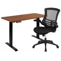 Flash Furniture 48"W X 24"D Electric Height Adjustable Standing Desk With Mesh Swivel Ergonomic Task Office Chair -Flash Furniture Shop GUEST 898ef723 af00 4e09 91ff a48a56a8c6e4