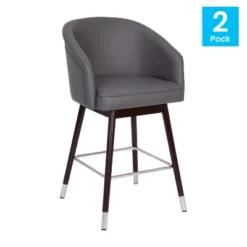 Flash Furniture Margo Commercial Grade Mid-Back Modern Barstool With Beechwood Legs And Curved Back - Set Of 2 -Flash Furniture Shop GUEST 89a8a656 56ce 4225 b42c a1320f99957d