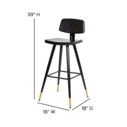 Flash Furniture Kora Commercial Grade Low Back Barstools-LeatherSoft Upholstery-Iron Frame-Integrated Footrest-Gold Tipped Legs-Set Of 2 -Flash Furniture Shop GUEST 8a3bc778 5a3d 4648 b603 3500d8b6ce23