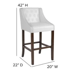 Flash Furniture Carmel Series 30" High Transitional Tufted Walnut Barstool With Accent Nail Trim -Flash Furniture Shop GUEST 8a43d7d7 0925 4138 aeed efb7087ae342