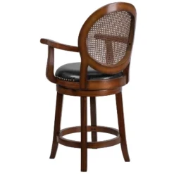Flash Furniture 26'' High Expresso Wood Counter Height Stool With Arms, Woven Rattan Back And Black LeatherSoft Swivel Seat 14 Flash Furniture 26'' High Expresso Wood Counter Height Stool With Arms, Woven Rattan Back And Black LeatherSoft Swivel Seat -Flash Furniture Shop GUEST 8a93869c 5075 41a8 a31c ac1eb45e05fa
