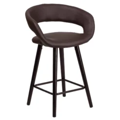 Flash Furniture Brynn Series 24'' High Contemporary Vinyl Rounded Back Counter Height Stool With Cappuccino Wood Frame 21 Flash Furniture Brynn Series 24'' High Contemporary Vinyl Rounded Back Counter Height Stool With Cappuccino Wood Frame -Flash Furniture Shop GUEST 8b2b468f 8f16 4a25 aa04 8f1514b1c6ea