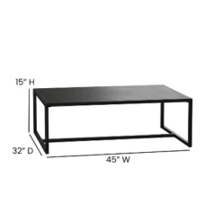 Flash Furniture Brock Outdoor Patio Coffee Table Commercial Grade Black Coffee Table For Deck, Porch, Or Poolside - Steel Square Leg Frame -Flash Furniture Shop GUEST 8b6f50bf 5a6b 4bf9 acb3 7de276691da3
