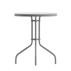 Flash Furniture Bellamy 23.75'' Silver Round Tempered Glass Metal Table -Flash Furniture Shop GUEST 8c58b347 3ece 4600 a58c 10a4d5ec1a2d