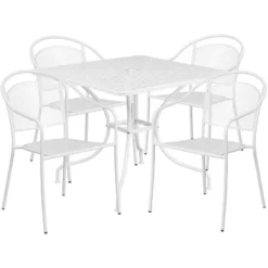 Flash Furniture Oia Commercial Grade 35.5" Square Indoor-Outdoor Steel Patio Table Set With 4 Round Back Chairs -Flash Furniture Shop GUEST 8c82d908 8b6b 4f37 9adf 8c1d1f9ff9a2