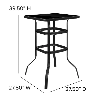 Flash Furniture Outdoor Dining Set - 4-Person Bistro Set - Outdoor Glass Bar Table With All-Weather Patio Stools 5 Flash Furniture Outdoor Dining Set - 4-Person Bistro Set - Outdoor Glass Bar Table With All-Weather Patio Stools - Image 5