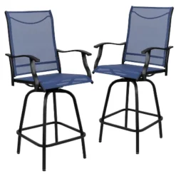 Flash Furniture Valerie Patio Bar Height Stools Set Of 2, All-Weather Textilene Swivel Patio Stools And Deck Chairs With High Back & Armrests -Flash Furniture Shop GUEST 8dde4d2b 5b8b 4bcc a652 66745cdc0240