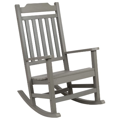 Flash Furniture Winston All-Weather Poly Resin Wood Rocking Chair 12 Flash Furniture Winston All-Weather Poly Resin Wood Rocking Chair - Image 12