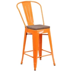 Flash Furniture 24" High Metal Counter Height Stool With Back And Wood Seat 24 Flash Furniture 24" High Metal Counter Height Stool With Back And Wood Seat -Flash Furniture Shop GUEST 92eddb3c 807a 446a 9915 1863461716ef