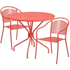 Flash Furniture Oia Commercial Grade 35.25" Round Indoor-Outdoor Steel Patio Table Set With 2 Round Back Chairs 10 Flash Furniture Oia Commercial Grade 35.25" Round Indoor-Outdoor Steel Patio Table Set With 2 Round Back Chairs -Flash Furniture Shop GUEST 93d04c4e bcf1 4f99 bb69 70829bab2784