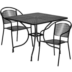 Flash Furniture Oia Commercial Grade 35.5" Square Indoor-Outdoor Steel Patio Table Set With 2 Round Back Chairs -Flash Furniture Shop GUEST 94ab8eff 9e71 43ac 92ae 3b2bed29c3fc