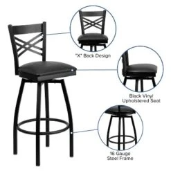 Flash Furniture Black ''X'' Back Swivel Metal Barstool 22 Flash Furniture Black ''X'' Back Swivel Metal Barstool -Flash Furniture Shop GUEST 94bb9833 4b48 4b4d 89dc e470fe4db6be