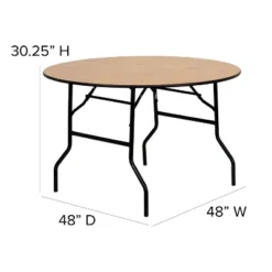Flash Furniture 4-Foot Round Wood Folding Banquet Table With Clear Coated Finished Top -Flash Furniture Shop GUEST 94e05190 bee7 445b 9402 52080c500318