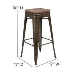 Flash Furniture 30" High Metal Indoor Bar Stool With Wood Seat - Stackable Set Of 4 -Flash Furniture Shop GUEST 9518949f 097b 49a9 be6f 8222c07f8197
