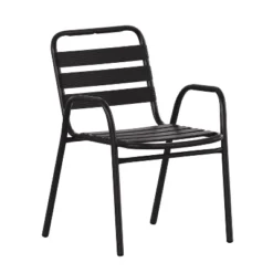 Flash Furniture Lila Commercial Metal Indoor-Outdoor Restaurant Stack Chair With Metal Triple Slat Back And Arms -Flash Furniture Shop GUEST 970c8d3a 48e5 40ef 89c8 cbcd94329e1a