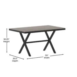 Flash Furniture Finch Commercial Grade X-Frame Outdoor Dining Table 59" X 35.5" With Faux Teak Poly Slats And Metal Frame -Flash Furniture Shop GUEST 97521111 640a 4e1b b923 61c915cca92b