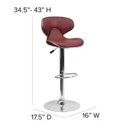Flash Furniture Contemporary Cozy Mid-Back Vinyl Adjustable Height Barstool With Chrome Base -Flash Furniture Shop GUEST 993dfa0b 975a 4a7b a5d2 601f62e4c377