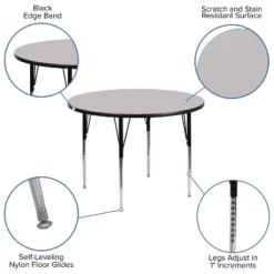 Flash Furniture 48'' Round Thermal Laminate Activity Table - Standard Height Adjustable Legs -Flash Furniture Shop GUEST 99d03a77 10e7 488a 8e59 e0f0d8cc77f6