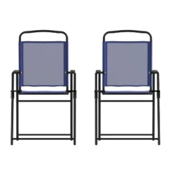 Flash Furniture Set Of 2 Mystic Folding Patio Sling Chairs, Outdoor Textilene Lawn Chairs With Armrests -Flash Furniture Shop GUEST 99e32e91 eb63 4edc a40b ce27420ab4ed