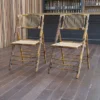 Flash Furniture Bamboo Folding Chairs | Set Of 2 Bamboo Wood Folding Chairs