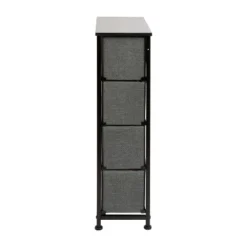 Flash Furniture 4 Drawer Slim Wood Top Cast Iron Frame Vertical Storage Dresser With Easy Pull Fabric Drawers -Flash Furniture Shop GUEST 9b4a8350 04fe 4035 9430 5ed612c7e2c2