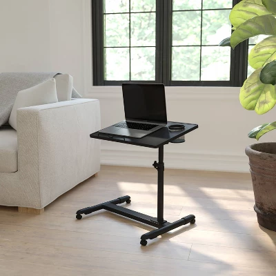 Black Adjustable Height Steel Mobile Computer Desk - Flash Furniture 6 Black Adjustable Height Steel Mobile Computer Desk - Flash Furniture - Image 6