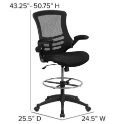 Flash Furniture Mid-Back Black Mesh Ergonomic Drafting Chair With Adjustable Foot Ring And Flip-Up Arms 15 Flash Furniture Mid-Back Black Mesh Ergonomic Drafting Chair With Adjustable Foot Ring And Flip-Up Arms -Flash Furniture Shop GUEST 9e5085db 0ca3 478e be77 a16d0d3eb8f5