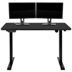 Flash Furniture 48" Wide Black Electric Height Adjustable Standing Desk With Mid-Back Black LeatherSoft And Chrome Executive Swivel Office Chair -Flash Furniture Shop GUEST 9f0dcf3b f92a 4c7c 91a1 bdb3fc28cdd1