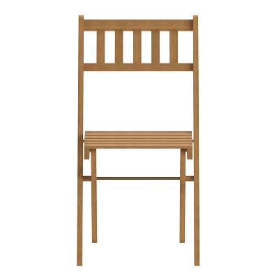 Flash Furniture Indoor/Outdoor Solid Acacia Wood Folding Bistro Chairs In Natural - Set Of 2 10 Flash Furniture Indoor/Outdoor Solid Acacia Wood Folding Bistro Chairs In Natural - Set Of 2 - Image 10